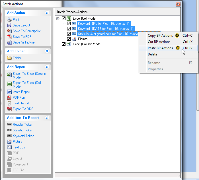 图T9.33  Batch Process Actions Pop-up Menu to Copy and Paste Actions (使用批处理操作的弹出菜单来复制和粘贴批操作)