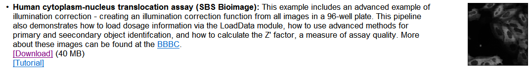 CellProfiler Example Link (CellProfiler样本链接)