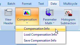 图T8.6  Selecting the Compensation Info Command (选择补偿信息命令)