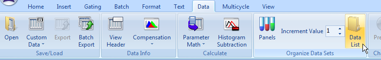 图T10.5  Selecting the Data List Command (选择数据列表命令)