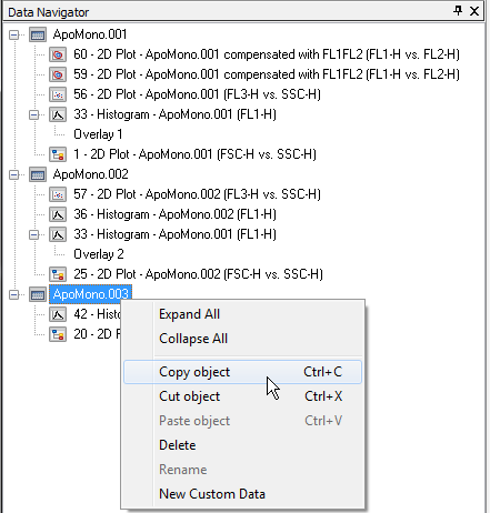 图T12.15  Copy Object Using Data Navigator Pop-up Menu (使用数据导航器的弹出菜单来复制对象)
