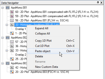 图T12.16  Paste Object Using Data Navigator Pop-up Menu (使用数据导航器的弹出窗口粘贴对象)