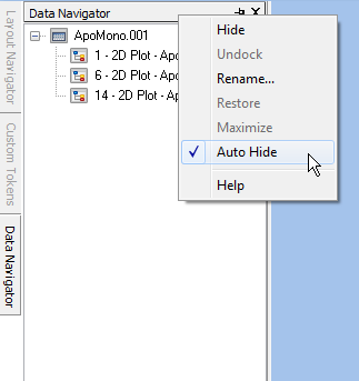 图T11.21 Removing Auto Hide using the Pop-up Menu (使用弹出菜单移除自动隐藏功能)
