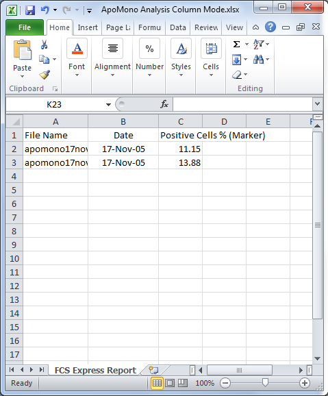图T9.37  Excel (Column Mode) Report (Excel(列模式)报表)