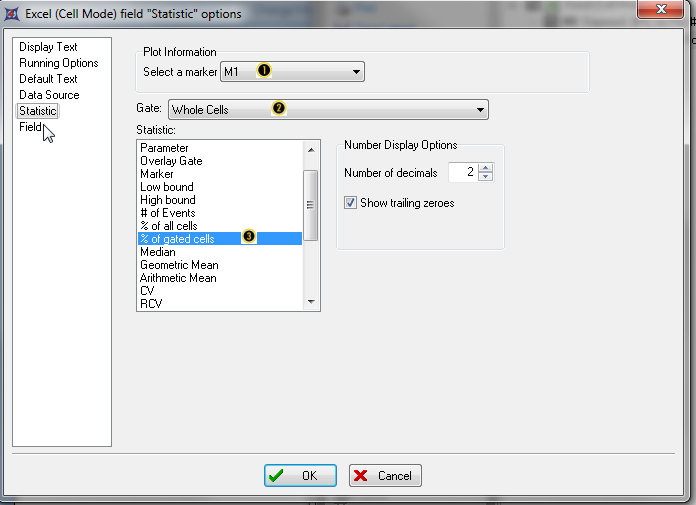 图T9.24  Selecting a Statistic to Export (选择要导出的统计)