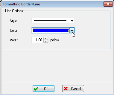 图T3.11  Formatting Border/Line Dialog (格式化边框/线型对话框)