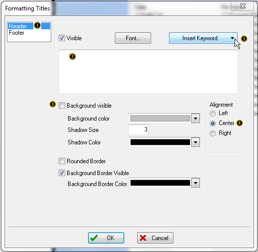 图T10.20  Formatting Titles Dialog (格式化标题对话框)