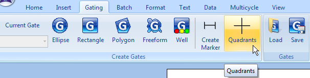 图T6.1  Selecting the Quadrants Command on the Gating Tab(从门操作标签卡上选择象限命令)