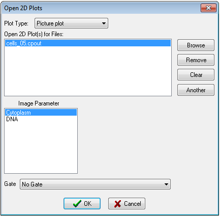 图T24.22  Choosing Image Parameters from the Open 2D Plots Dialog (从打开的二维绘图对话框中选择图片参数)