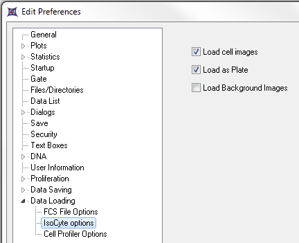 图T25.2  Setting up IsoCyte Data Loading Preferences in FCS Express (在FCS Express中设置IsoCyte数据导入选项)