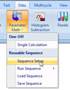 图T21.1  Selecting the Parameter Math Sequence Setup Command (选中参数数学序列设置命令)