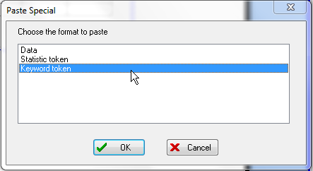 图T17.29  Keyword Token in the Paste Special Dialog (特殊粘贴对话框中的关键字标记)