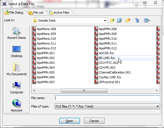 图T19.1  Select a Data File Dialog (选择数据文件对话框)