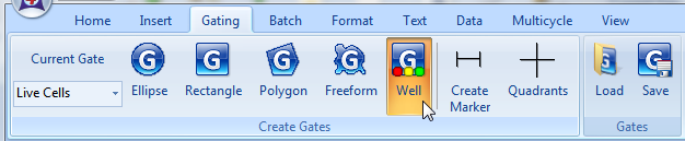 图T18.22  Selecting the Create Well Gate Command (选中创建细胞门命令)