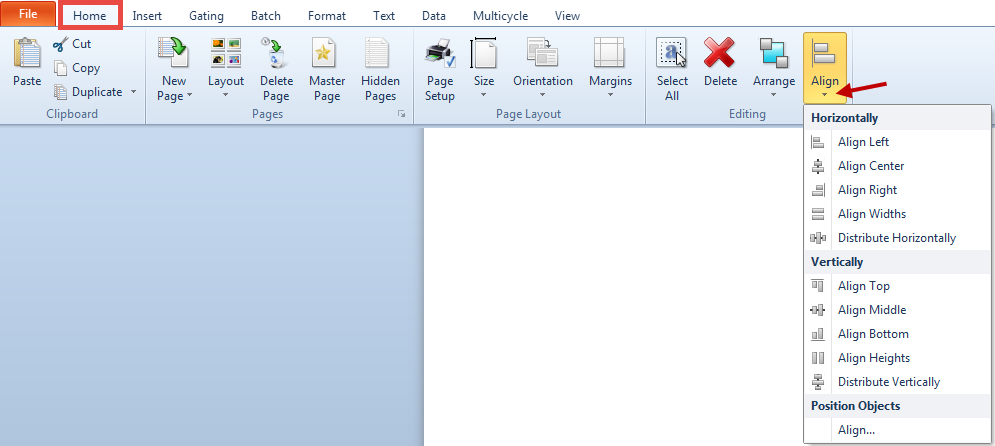Figure 4.31  Align Menu