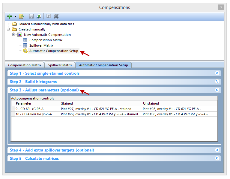 Figure T8.22 - Selecting the Automatic Compensation setup and Step 3 for the New Automatic Compensation definition.