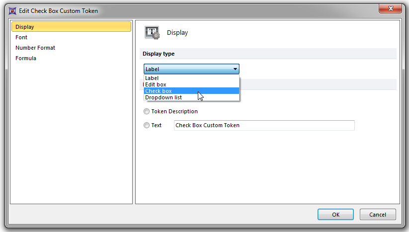 Figure T5.51 - Choosing the Check box display type from the drop down list. 