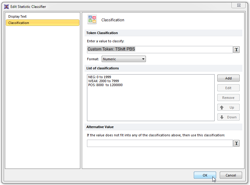 Figure T15.41 Classifier Definitions of the 'TShift PBS' Custom Token for the 'T Result' Column Figure T15.41 Classifier Definitions of the 'TShift PBS' Custom Token for the 'T Result' Column