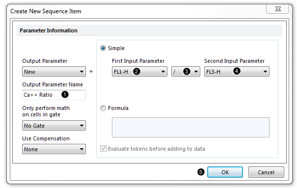 Figure T21.3  Defining a Parameter Math Sequence Item Formula