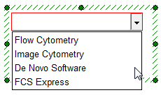 Figure 19.50 Once the dropdown arrow is pressed a list of the comma separated choice that were entered will appear.