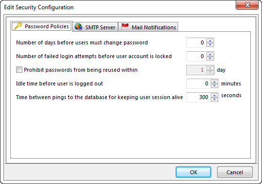 Figure 32.9 The Password Policies Dialog