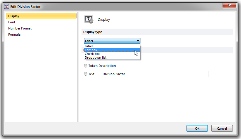 Figure T5.45 - Choosing the Edit box custom token display type.