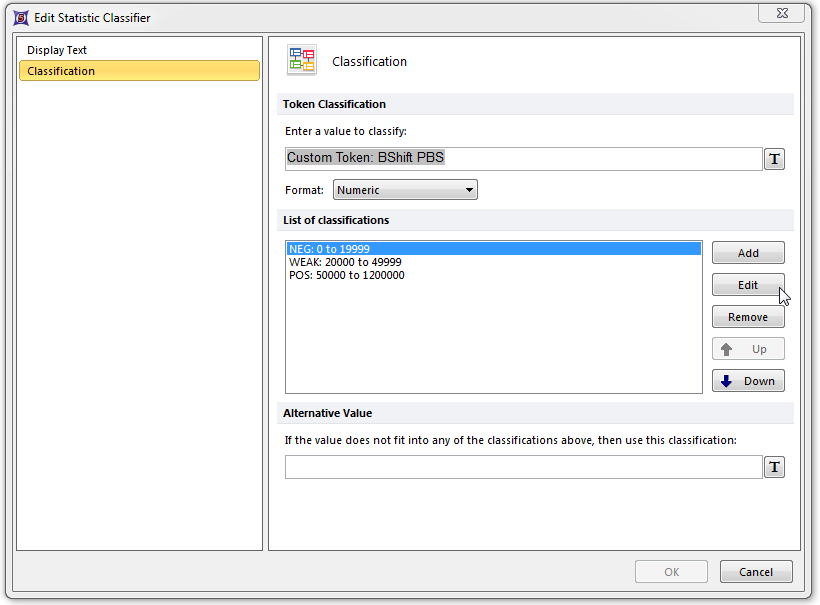 Figure T15.40 Editing the 'T Result' Token Classifier Figure T15.40 Editing the 'T Result' Token Classifier