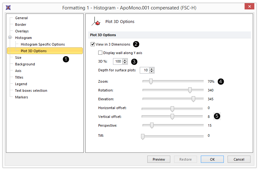 Figure T3.31  Histogram 3D Options