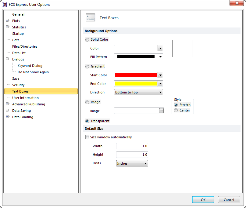 Figure 8.28  Text Boxes options