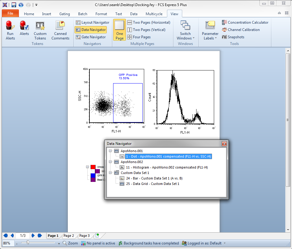 Figure 4.15  Data Navigator, Floating (Undocked)
