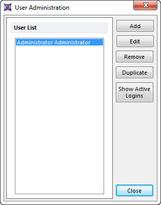Figure 32.3  User Administration Dialog