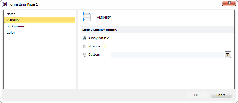 Figure 4.8  Formatting Page Visibility