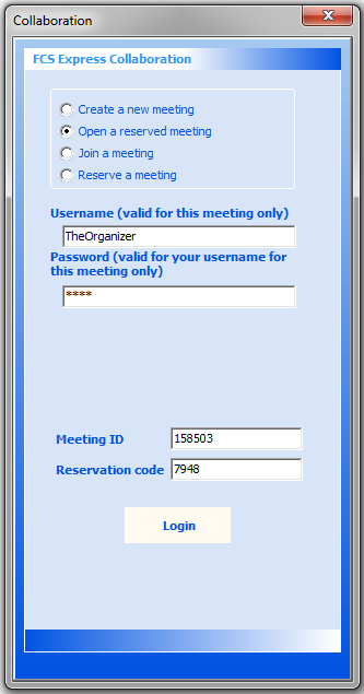 Figure 30.3  Opening a Reserved Meeting