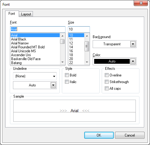 Figure 6.1  Font Dialog