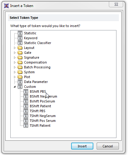 Figure T15.34 Insert a Token Dialog with Custom Tokens to Classify Figure T15.34 Insert a Token Dialog with Custom Tokens to Classify