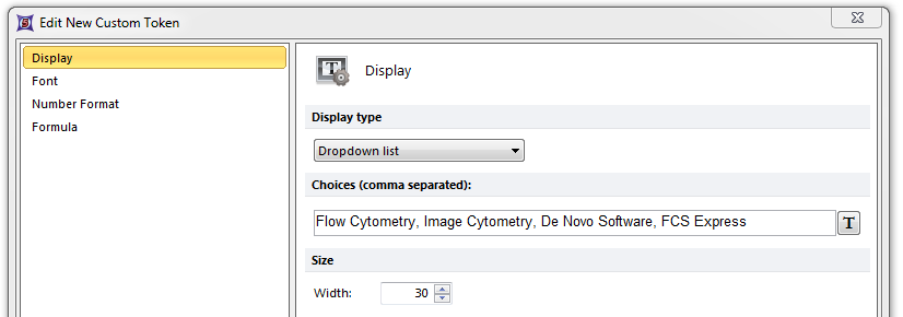 Figure 19.48 Enter a list of choices separated by a comma to be displayed in the dropdown list.