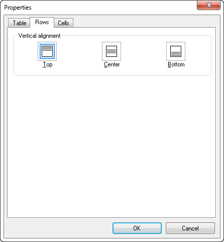 Figure 6.6  Table Properties - Rows Tab