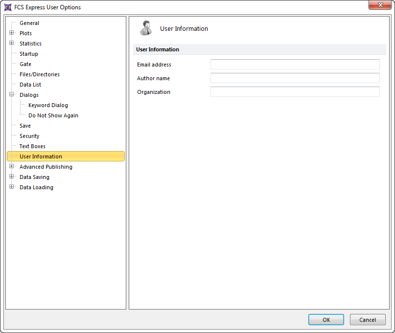 Figure 8.29  User Information options