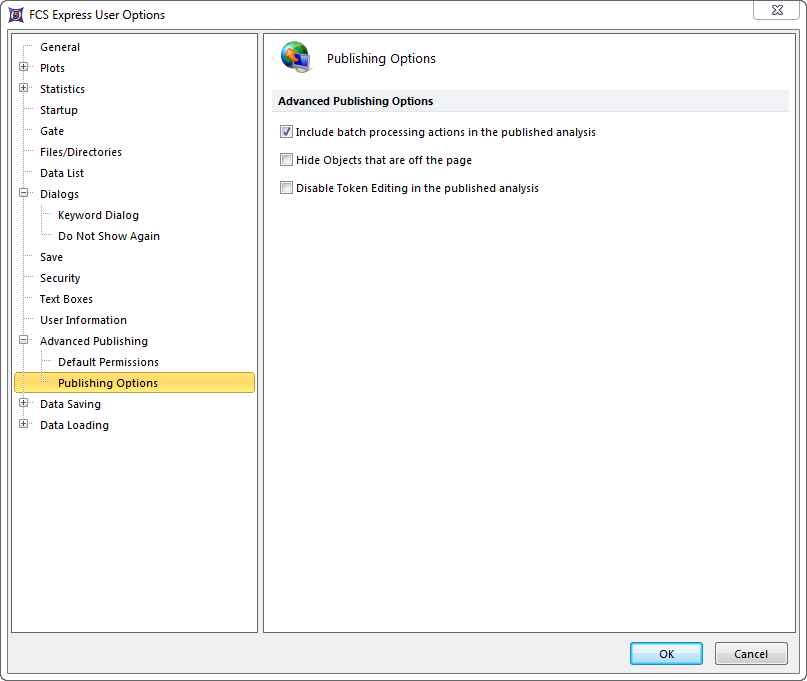 Figure 8.31  Advanced Publishing Options