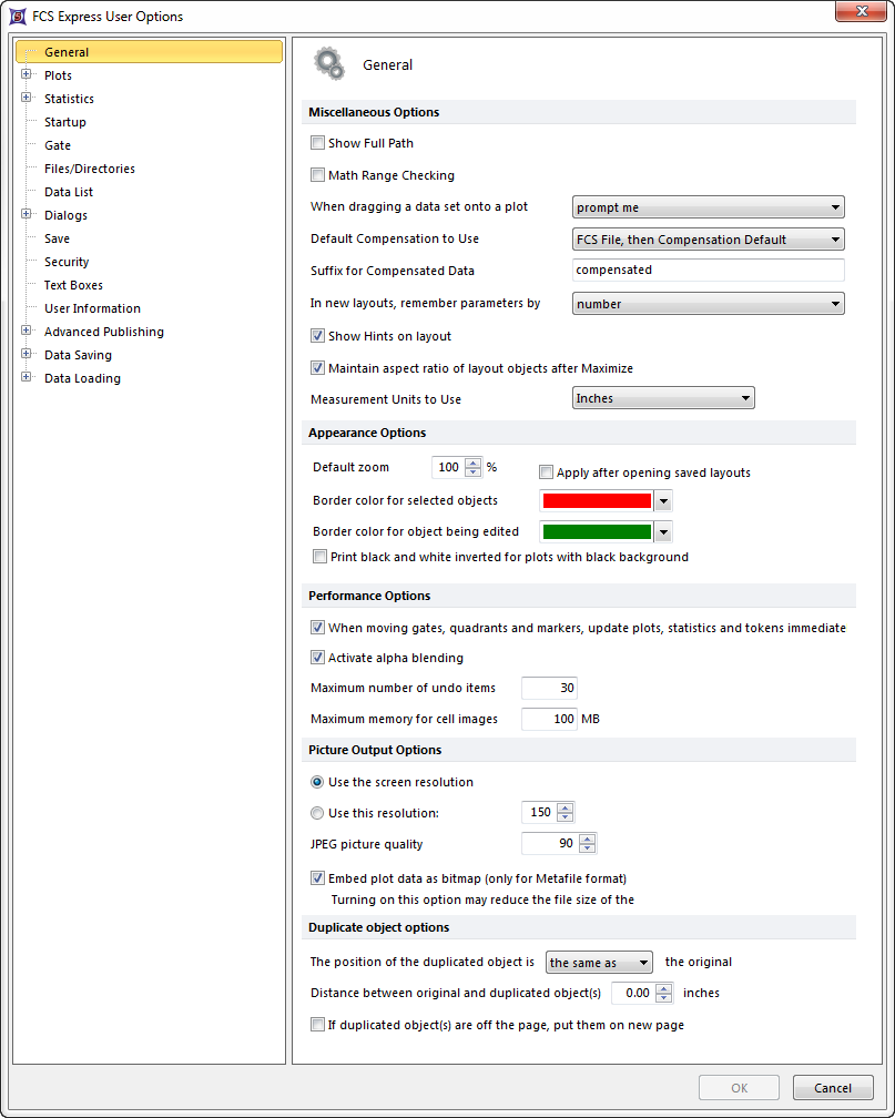 Figure 8.3  General options