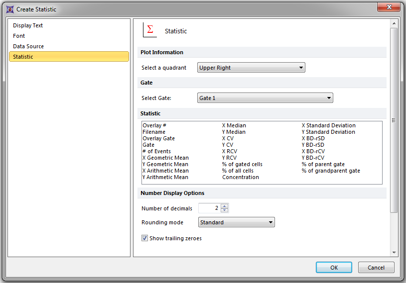 Figure 19.10  Statistic Options - 2D Plot as Data Source