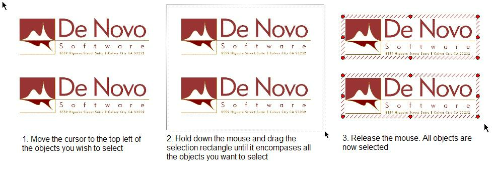 Figure 4.30  Selecting Multiple Objects with Click and Drag