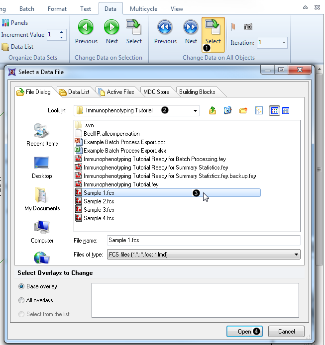 Figure T29.2 Loading .fcs files into the plots Figure T29.2 Loading .fcs files into the plots