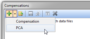 Figure 16.22 Choosing to create a PCA transformation from the Create a New Compensation icon