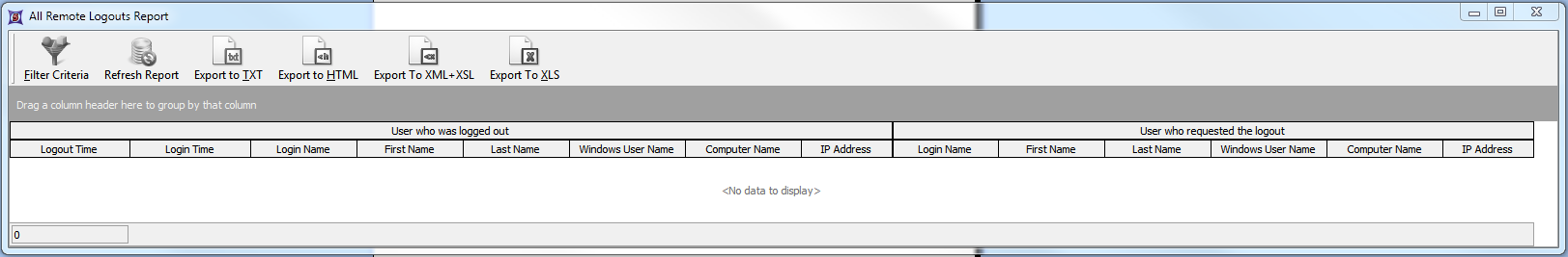 Figure 32.24 The Remote Logouts Report Dialog