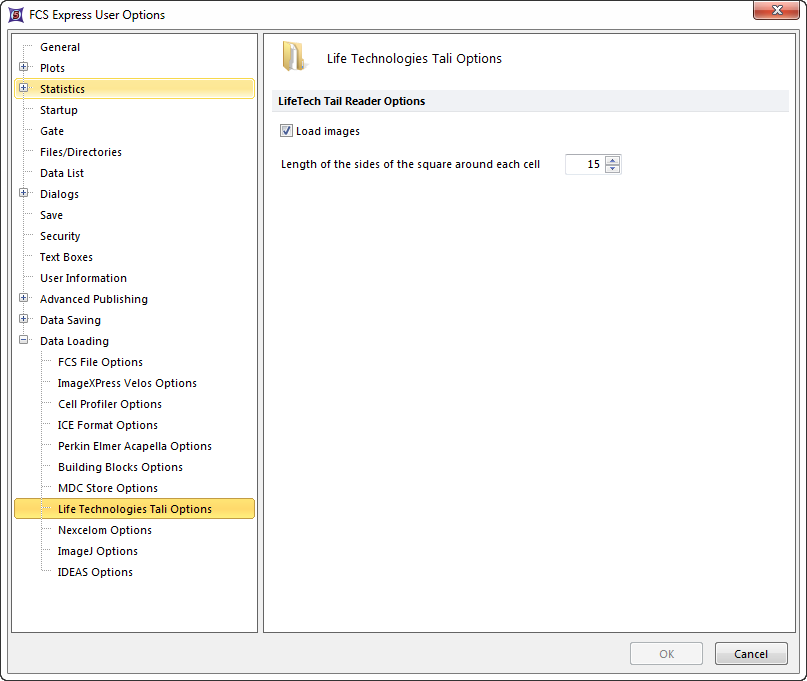 Figure 8.41  LifeTechnologies Tali options