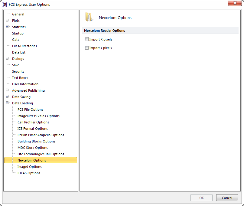 Figure 8.42  Nexcelom options