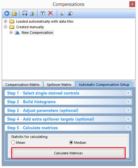 Figure T8.17 - Click the Calculate Matrices button to complete your automatic compensation setup.