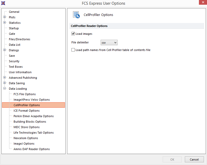 Figure T24.19  CellProfiler Data Loading Options