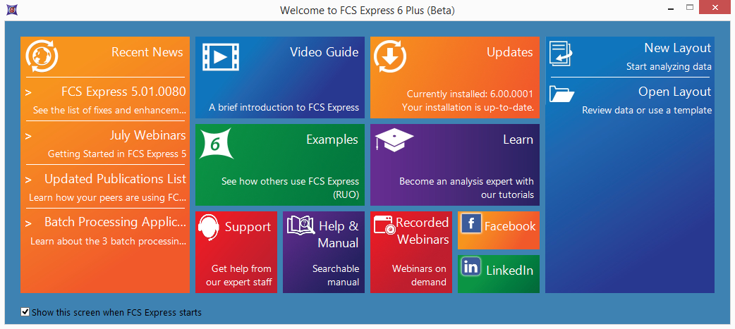 Figure T28.52 The Startup screen of FCS Express V6.